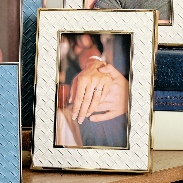 Toulon Style Gift Photo Frames with Leather Inlay