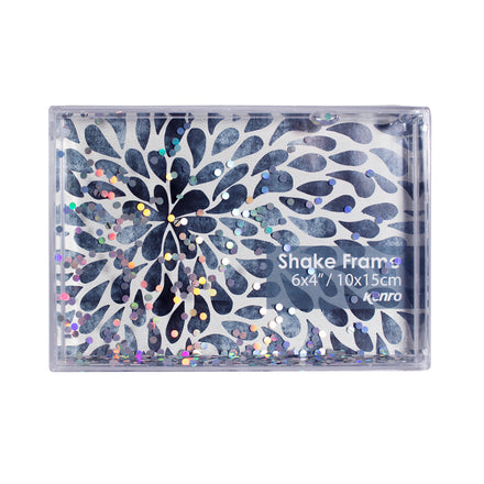 Decorative shake frame with floral design and colorful accents on a white background
