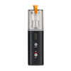 Black fog machine device with a clear top section on a white background