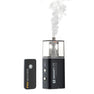 Black fog machine with a remote control panel on a white background