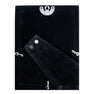 Black velvet back of Piazza Classic silver-plated photo frames showing easel back and hanging hook