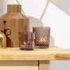 Smoke Grey Glass Tea Light Holders