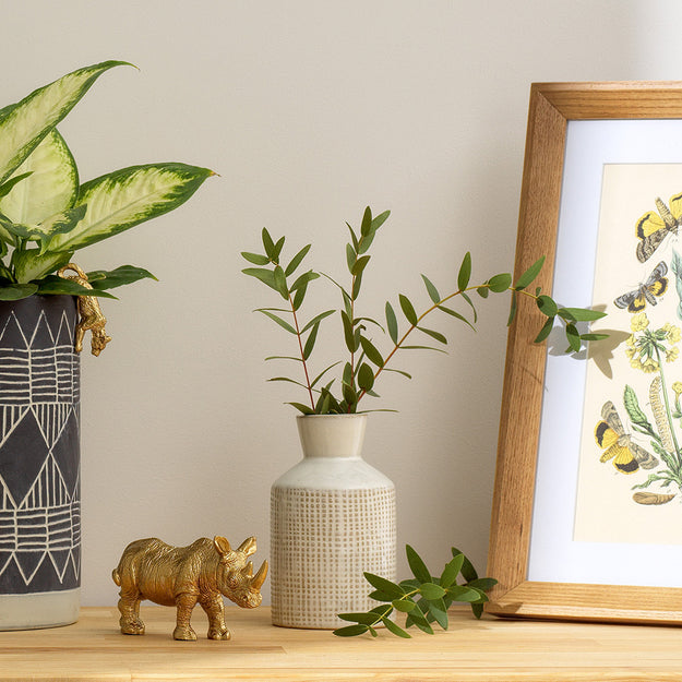 Grey Square-Textured Vase