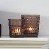 Smoke Grey Glass Tea Light Holders