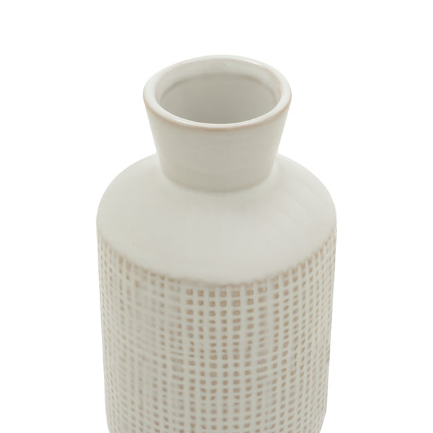 Grey Square-Textured Vase